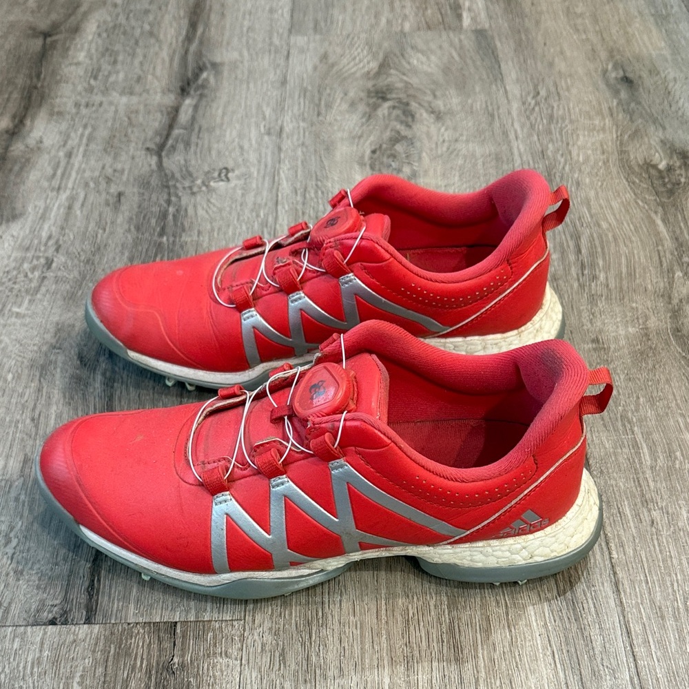 Adidas Women’s red-orange and silver BOA Golf Shoes